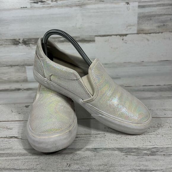 Vans Womens Iridescent Asher Deluxe Comfort Slip-On Flats‎ Shoes White Size 7.5 - Picture 6 of 8
